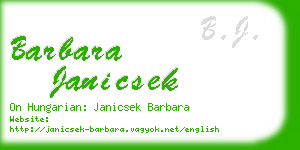 barbara janicsek business card